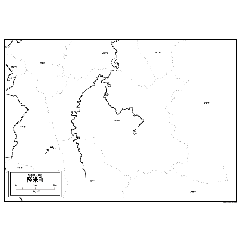 軽米町の白地図のサムネイル