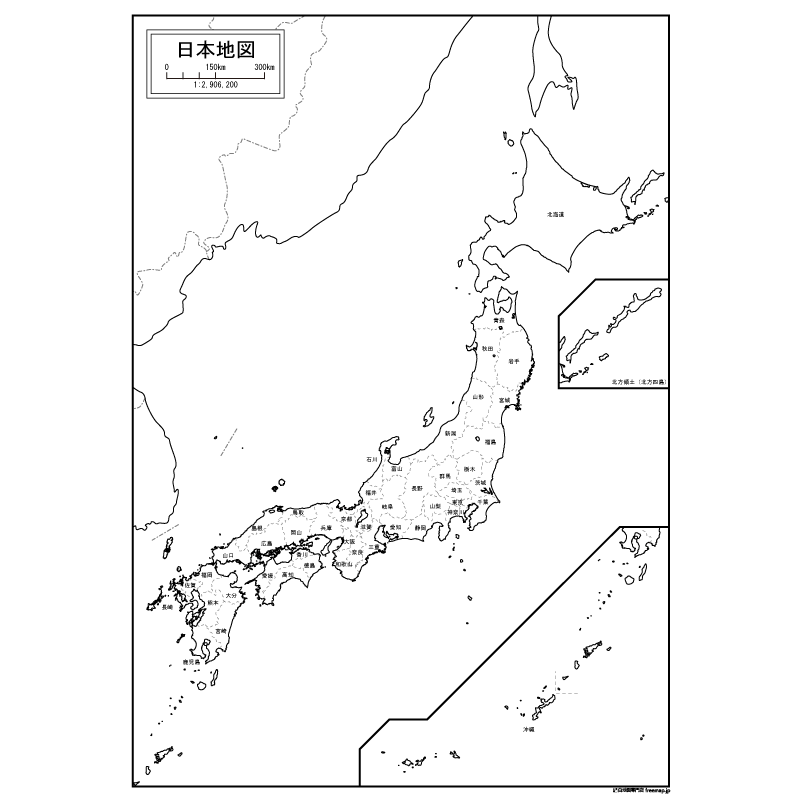 白地図 日本 列島