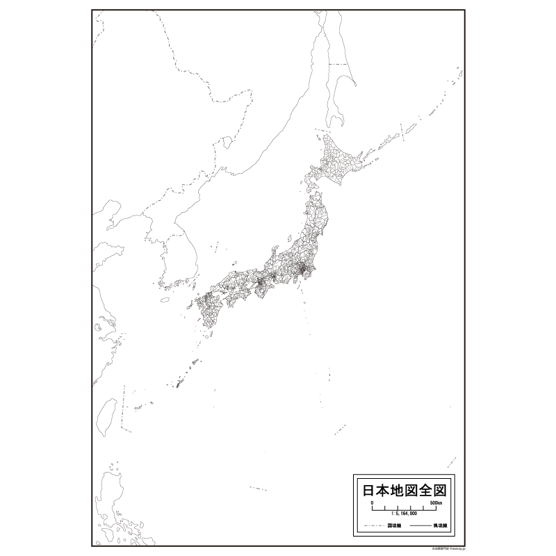 日本地図全図の白地図 白地図専門店