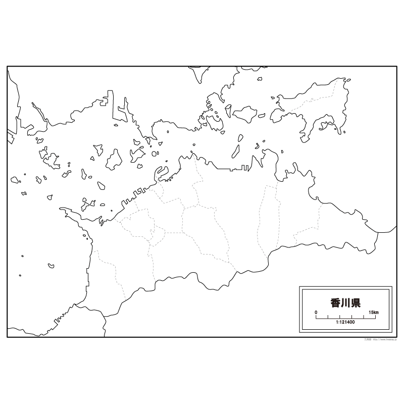 香川県の白地図のサムネイル
