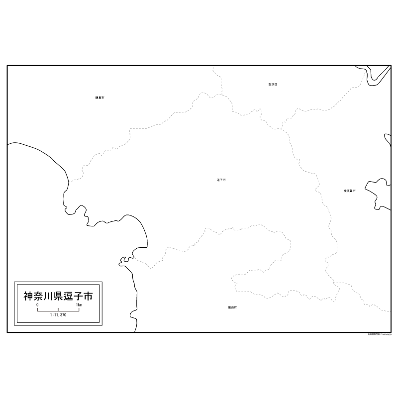 逗子市の白地図のサムネイル