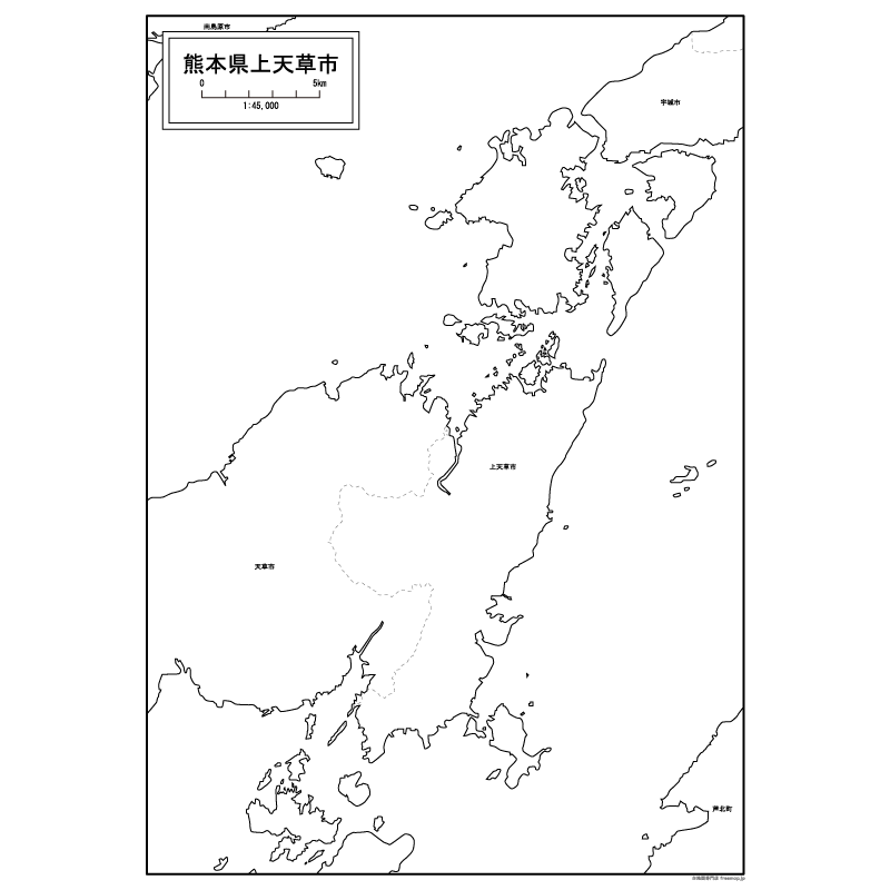 上天草市の白地図のサムネイル