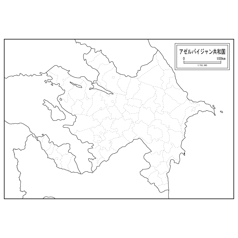 アゼルバイジャンの白地図のサムネイル