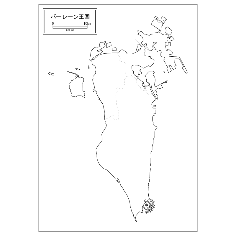 バーレーンの白地図のサムネイル