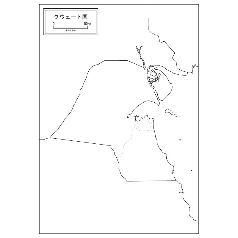 クウェートの白地図のサムネイル