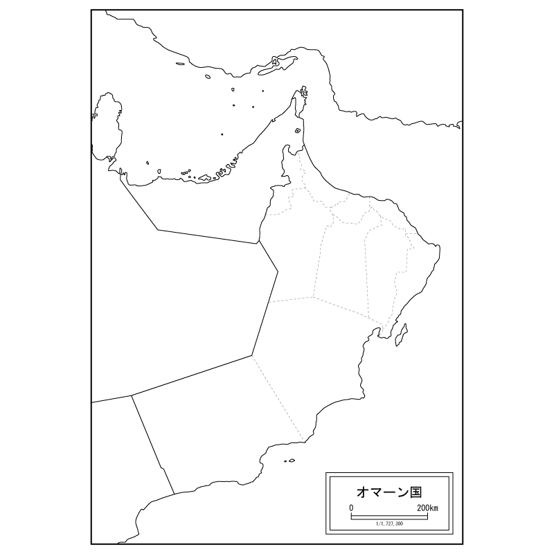 オマーンの白地図のサムネイル