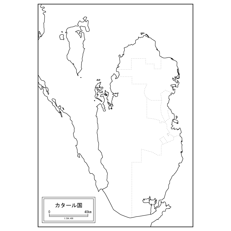 カタールの白地図のサムネイル