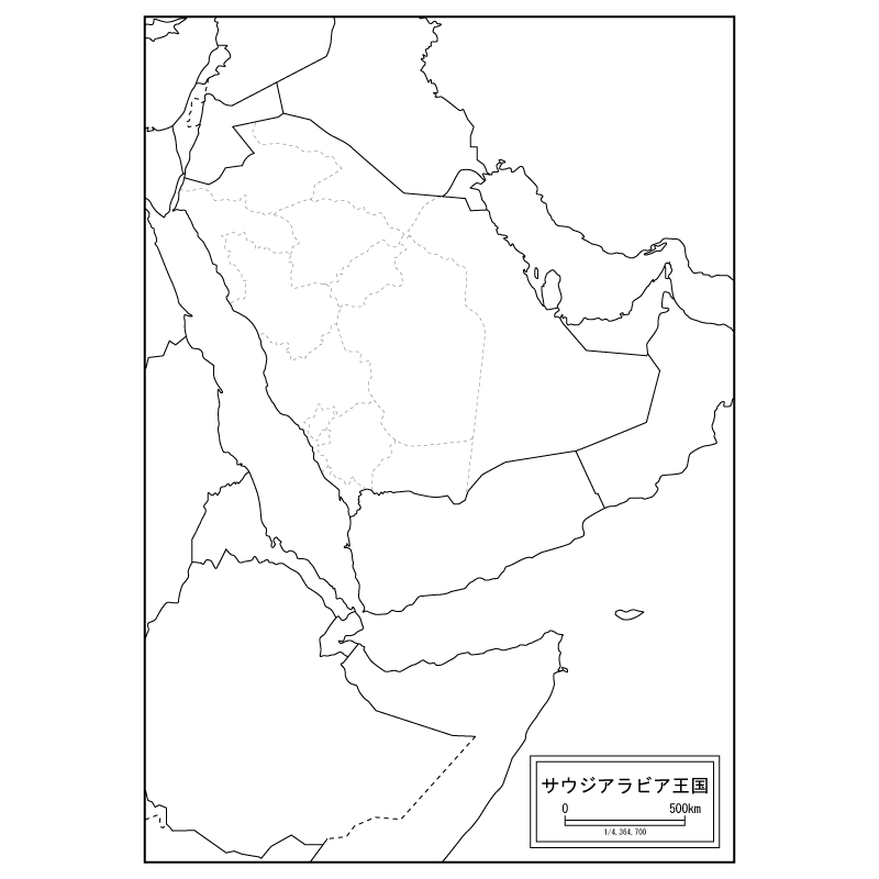 サウジアラビアの白地図のサムネイル