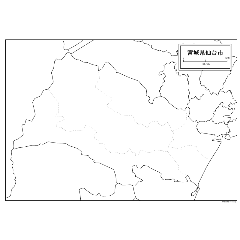 仙台市の白地図 白地図専門店