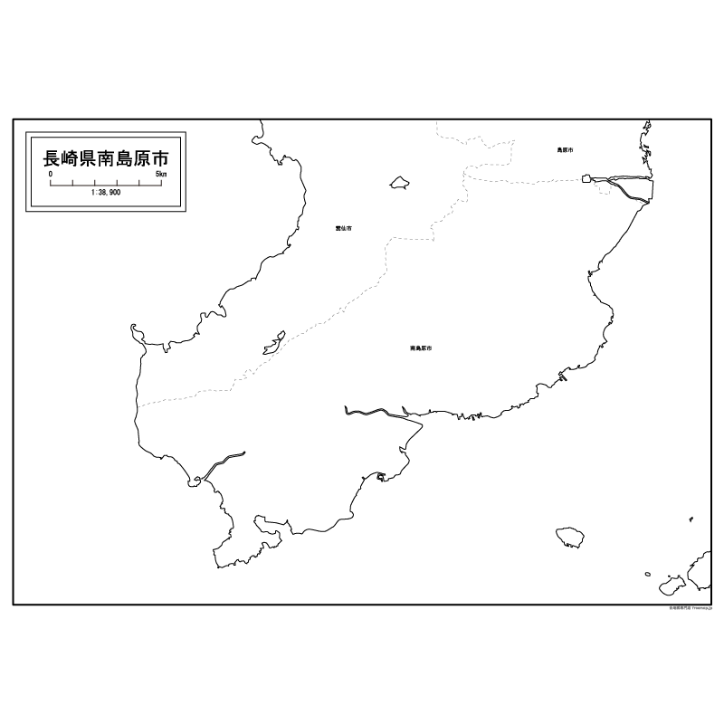 南島原市の白地図のサムネイル