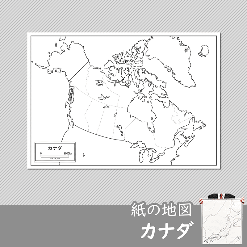 カナダの紙の白地図のサムネイル