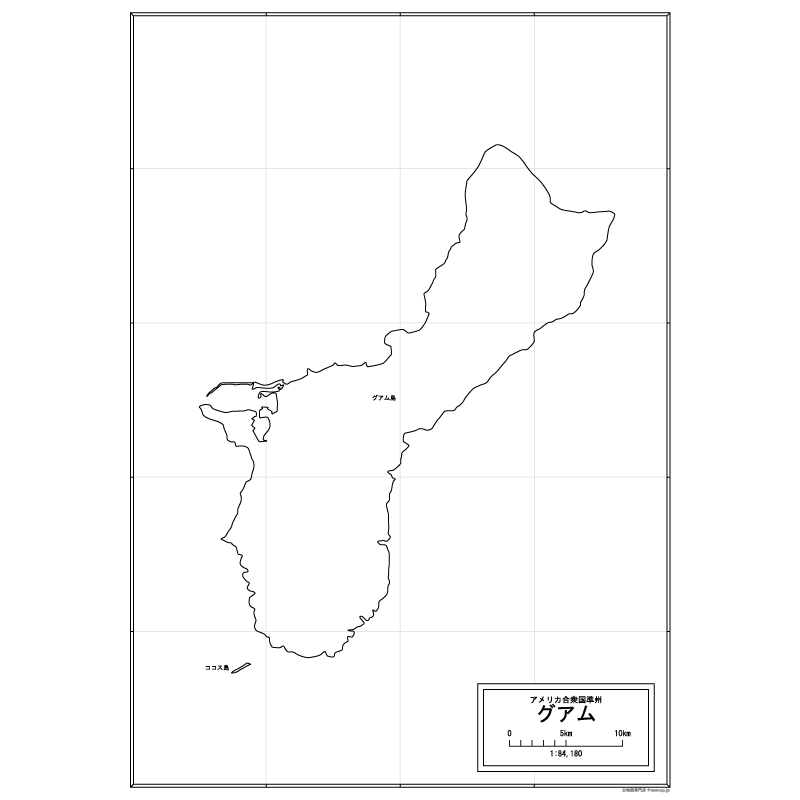 グアムの白地図のサムネイル