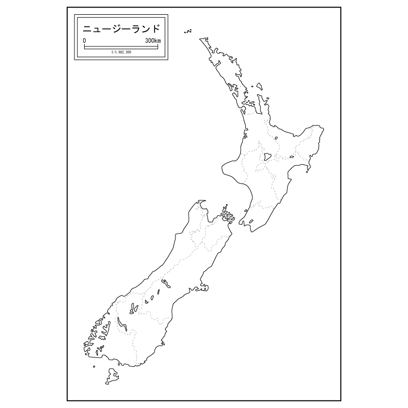 ニュージーランドの白地図 白地図専門店