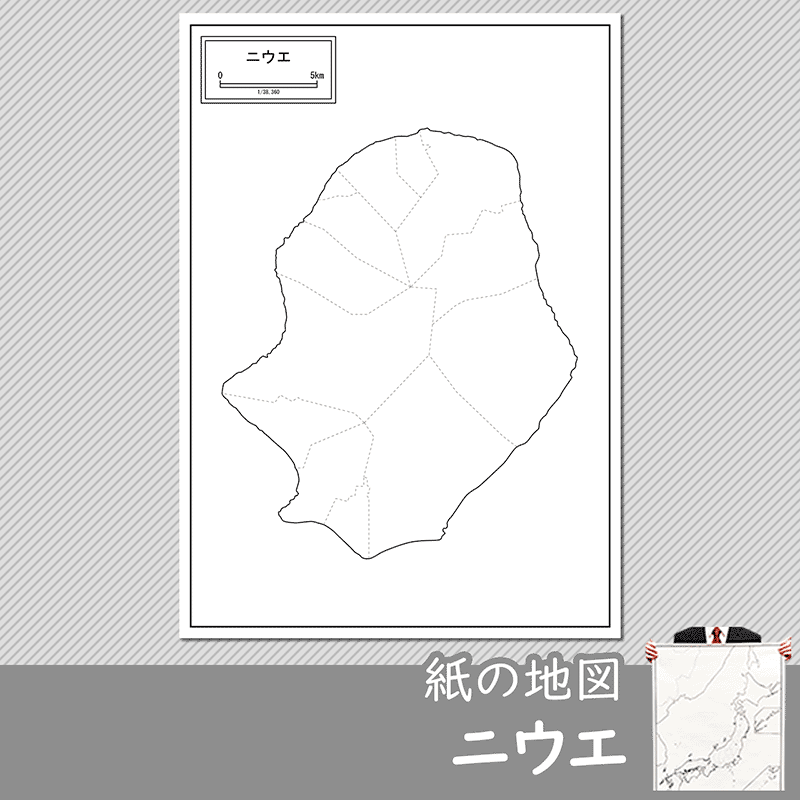 ニウエの紙の白地図のサムネイル