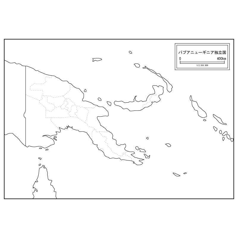 パプアニューギニアの白地図のサムネイル