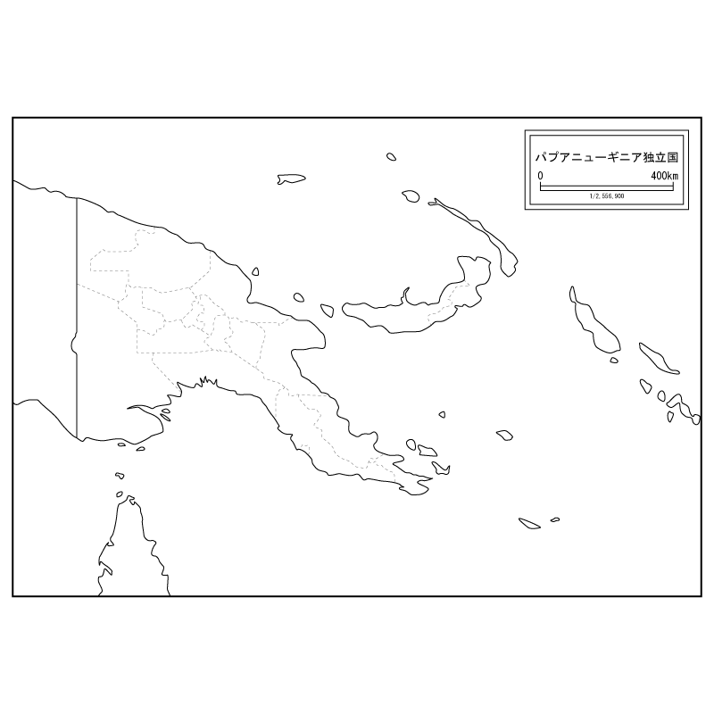 パプアニューギニアの白地図 白地図専門店