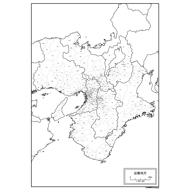 近畿地方の白地図 白地図専門店