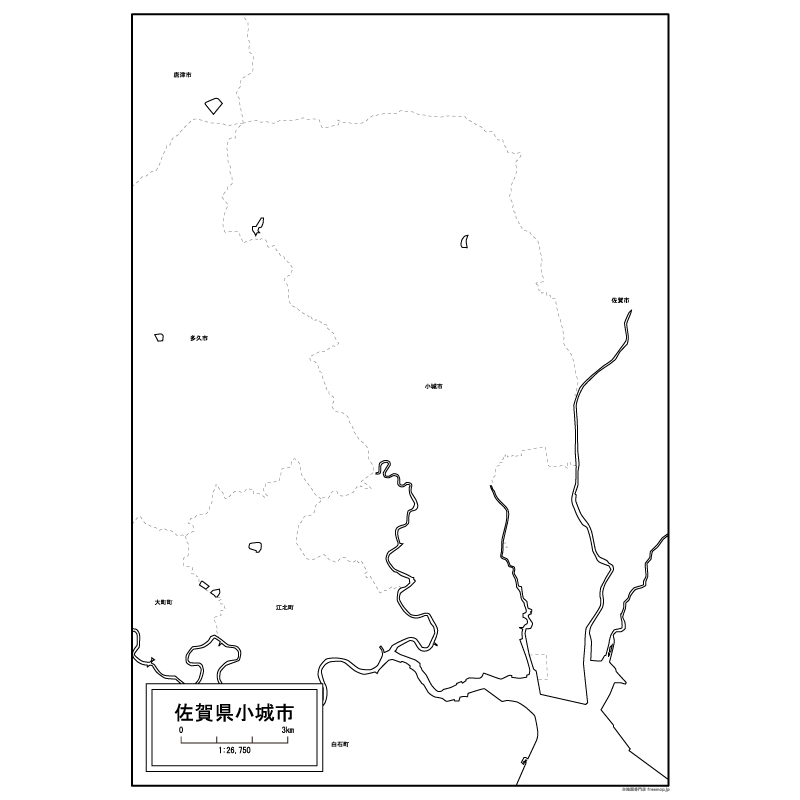 小城市の白地図のサムネイル