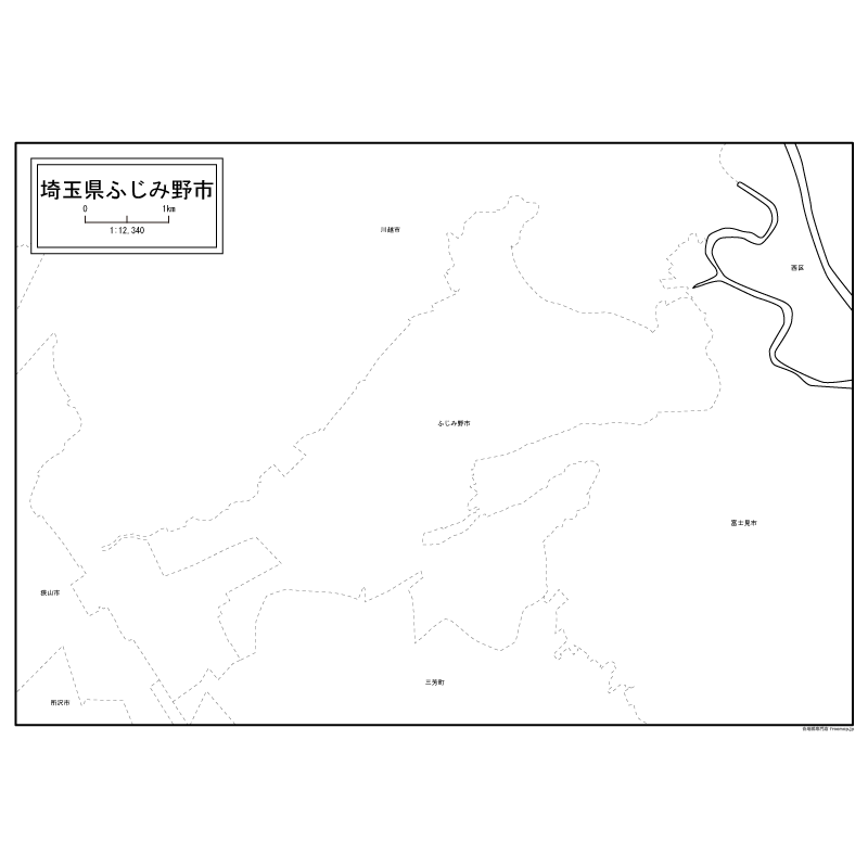 ふじみ野市の白地図のサムネイル