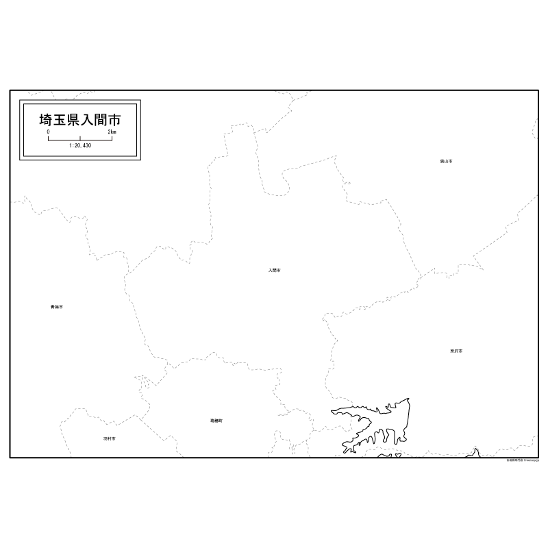 入間市の白地図のサムネイル