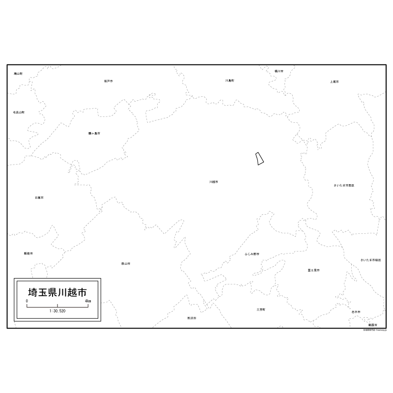 川越市の白地図 白地図専門店