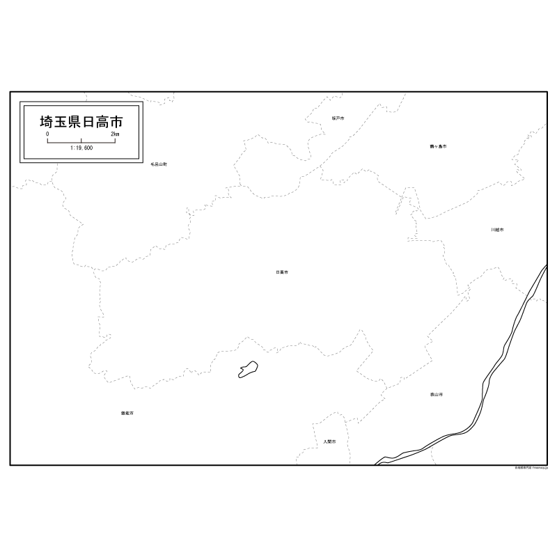 日高市の白地図