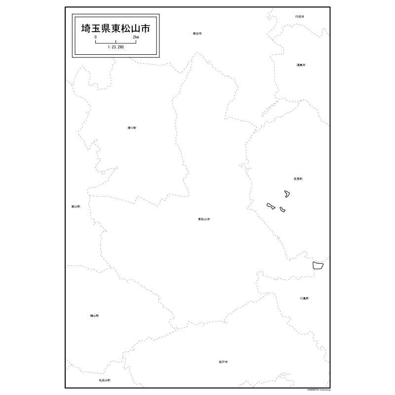 東松山市の白地図のサムネイル
