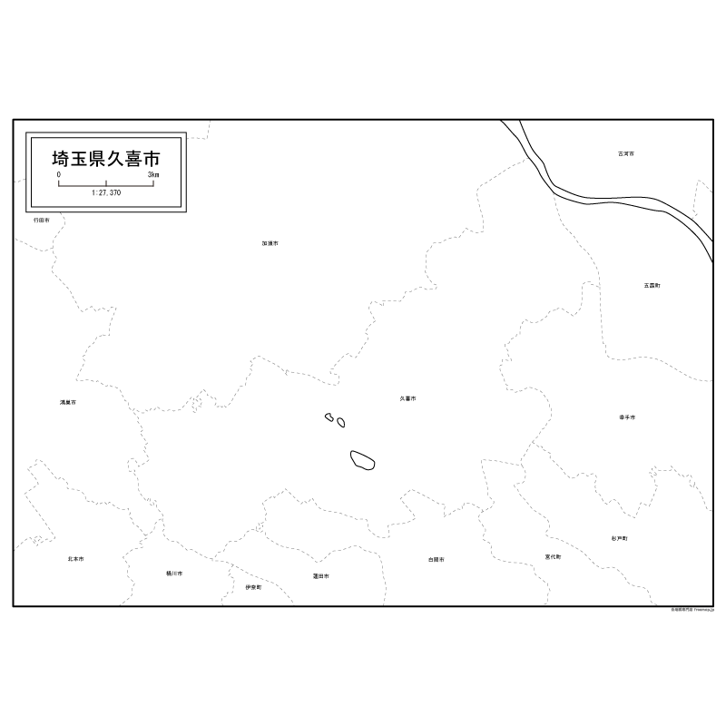 久喜市の白地図のサムネイル