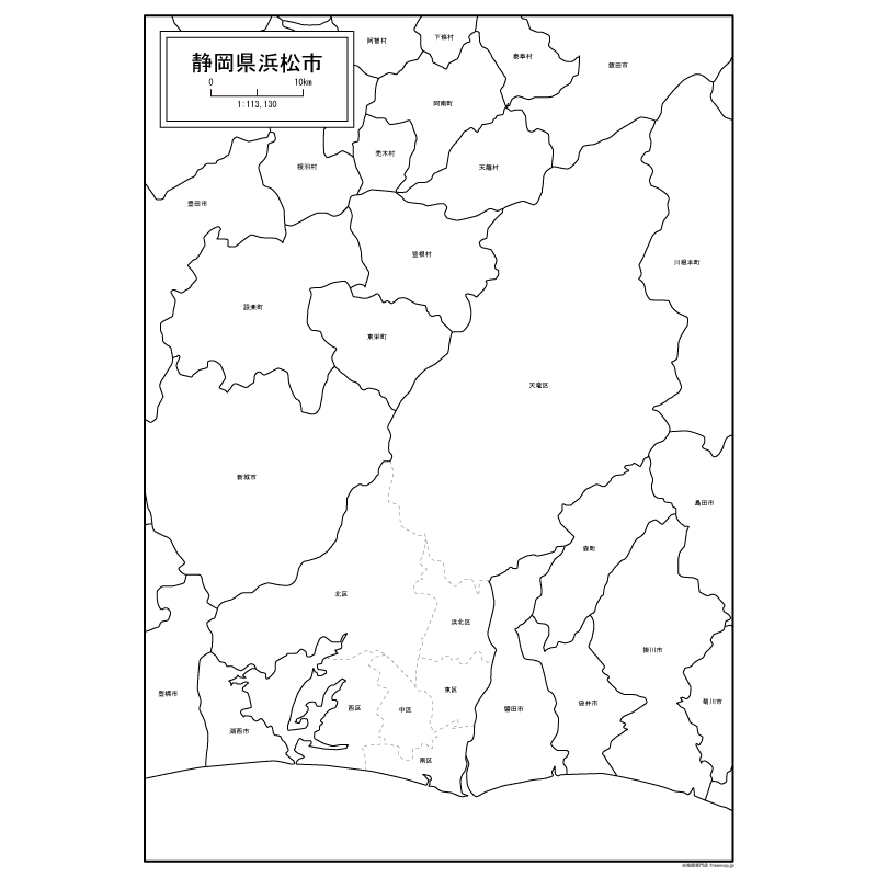 静岡県浜松市の白地図 白地図専門店