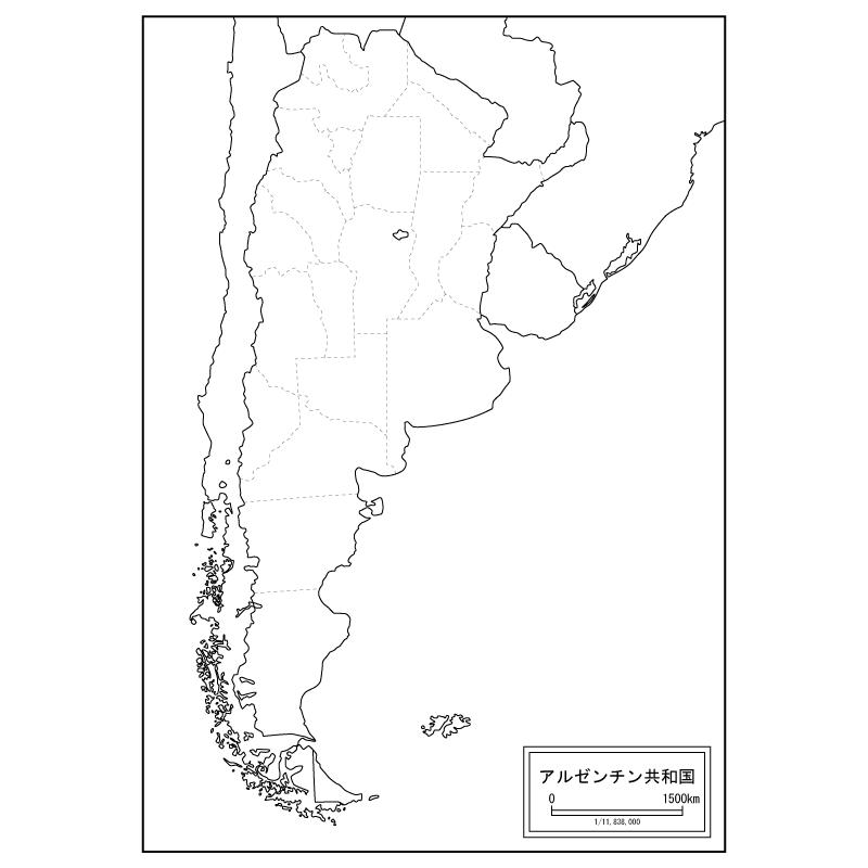 アルゼンチンの白地図のサムネイル
