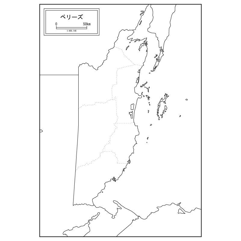 ベリーズの白地図のサムネイル