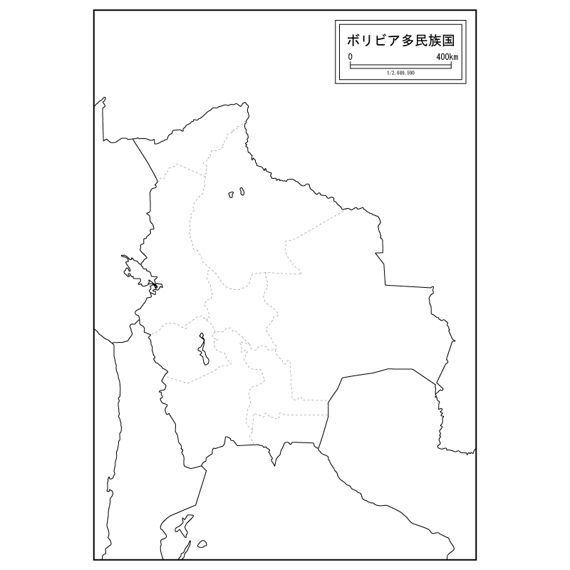 ボリビアの白地図のサムネイル