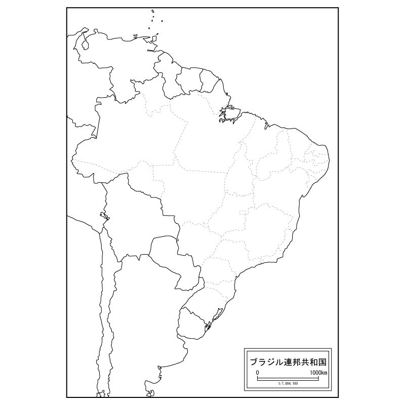 ブラジルの白地図を無料ダウンロード 白地図専門店