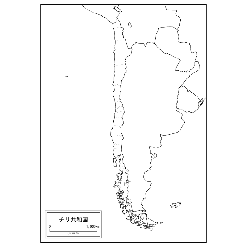チリの白地図のサムネイル