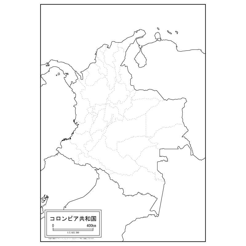 コロンビアの白地図のサムネイル