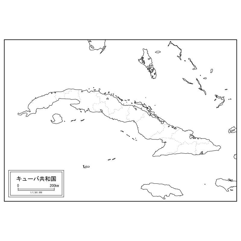 キューバの白地図のサムネイル