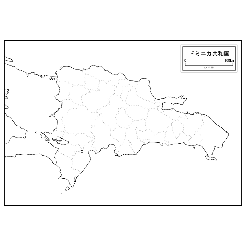 ドミニカ共和国の白地図のサムネイル