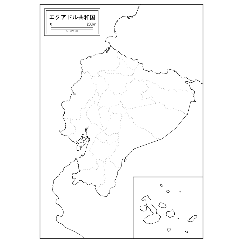 エクアドルの白地図のサムネイル