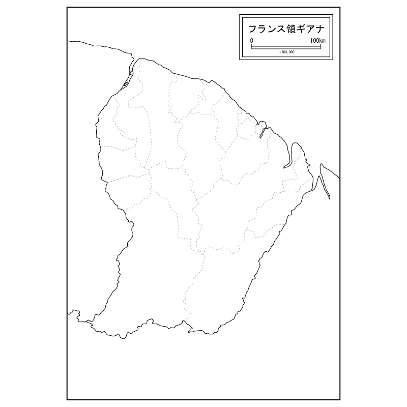 フランス領ギアナの白地図のサムネイル
