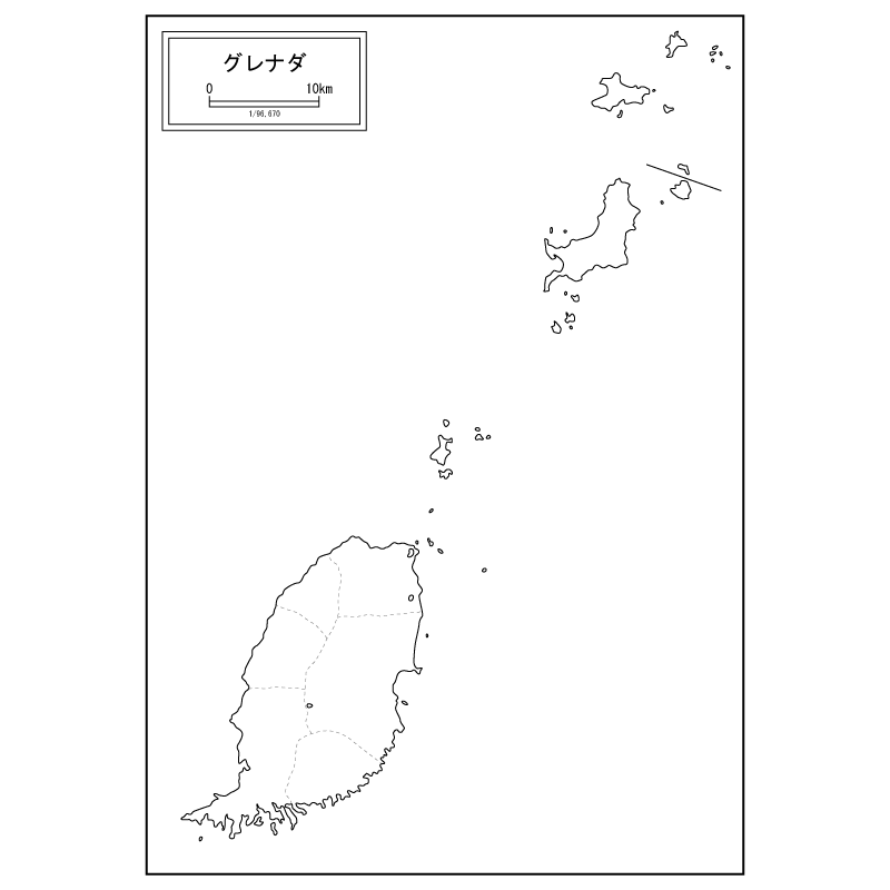 グレナダの白地図のサムネイル