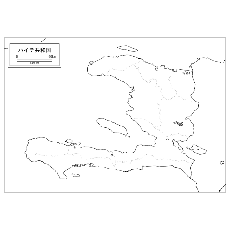 ハイチの白地図のサムネイル