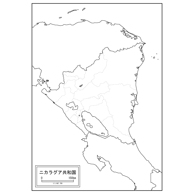 ニカラグアの白地図のサムネイル
