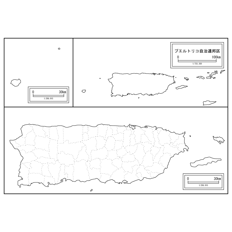 プエルトリコの白地図のサムネイル