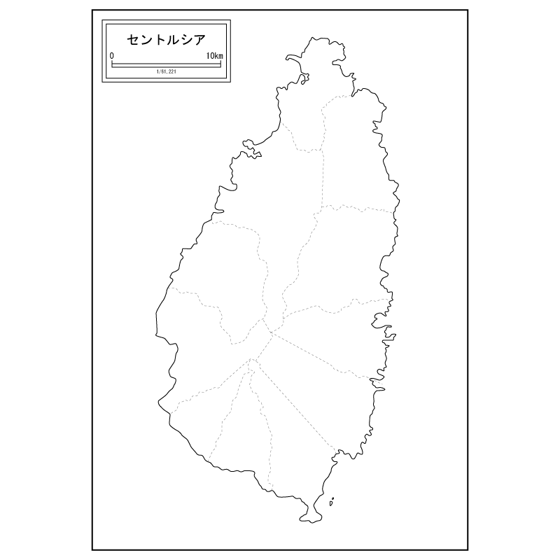 セントルシアの白地図のサムネイル
