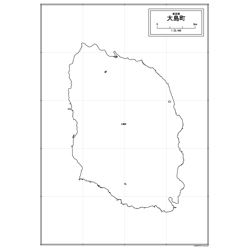 大島町の白地図のサムネイル