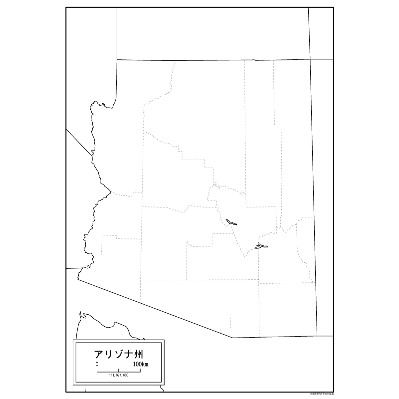 アリゾナ州の地図のサムネイル