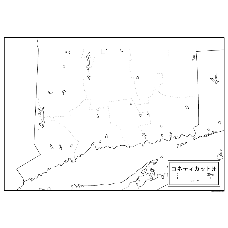 コネティカット州の地図のサムネイル