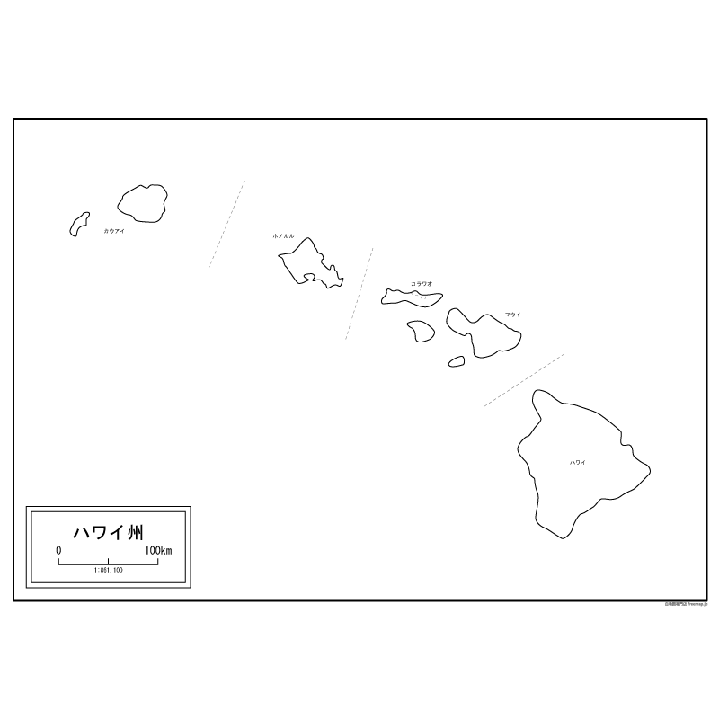 ハワイ州の地図のサムネイル