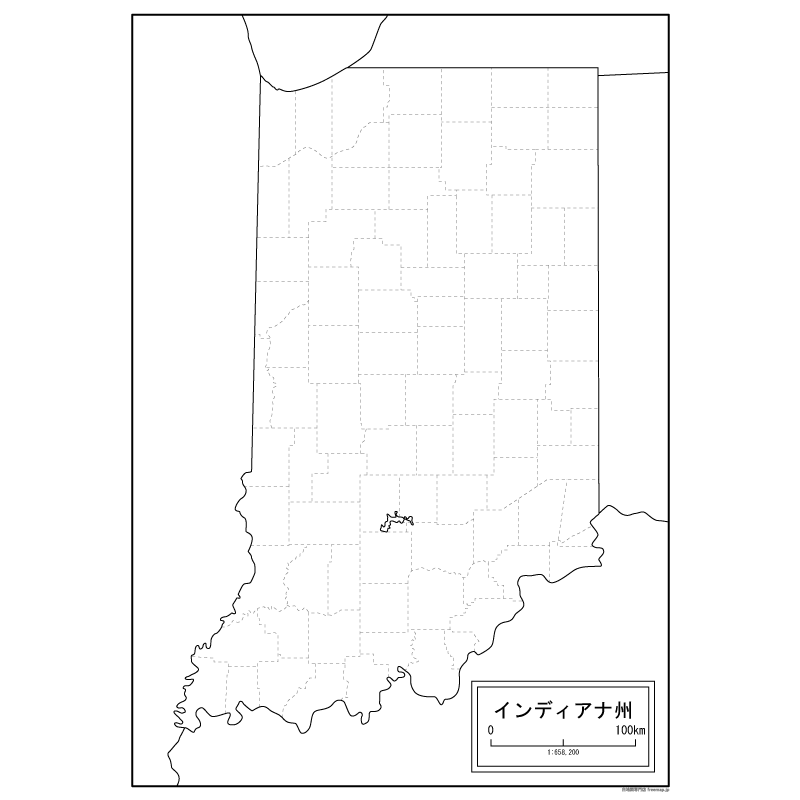 インディアナ州の地図のサムネイル