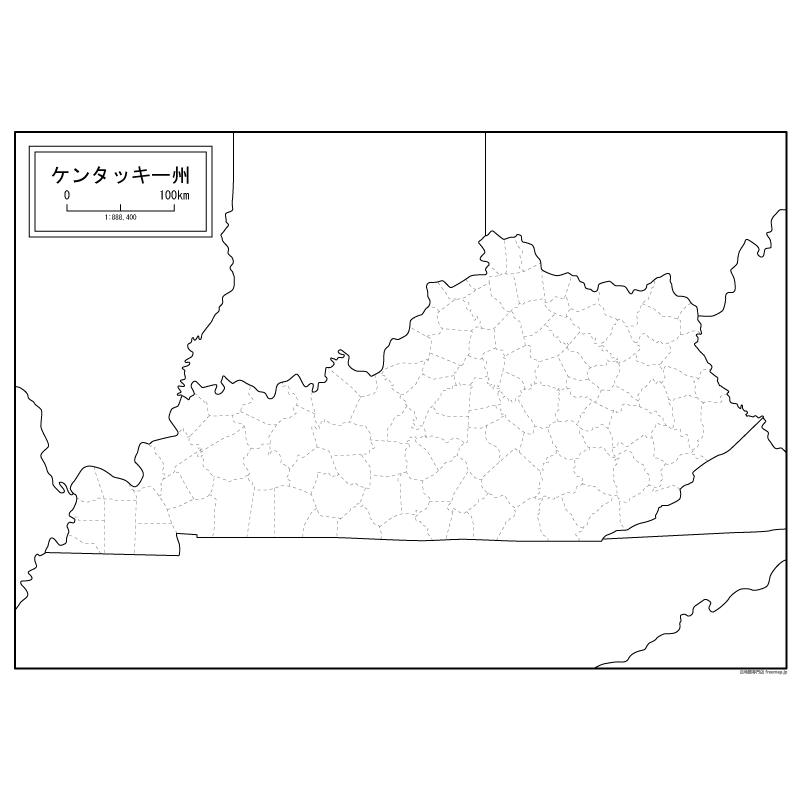 ケンタッキー州の地図のサムネイル